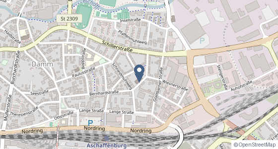 Karte: Uhlandstraße 15, Aschaffenburg