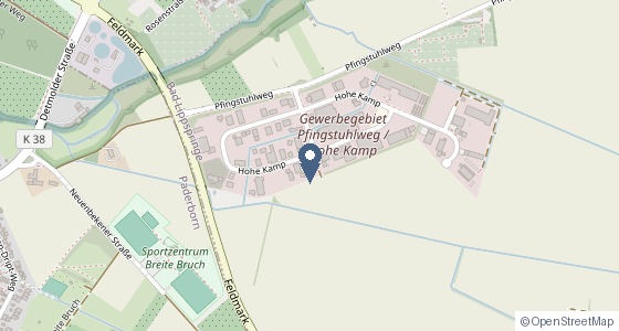 Karte: Hohe Kamp 32, Bad Lippspringe