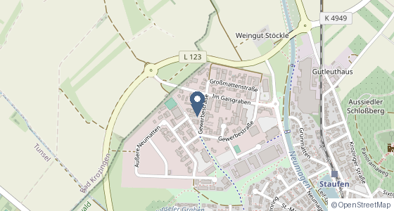 Karte: Gewerbestraße 15 A, 79219 Staufen im Breisgau