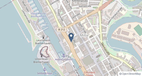 Karte: Schifferstraße 10-14, 27568 Bremerhaven