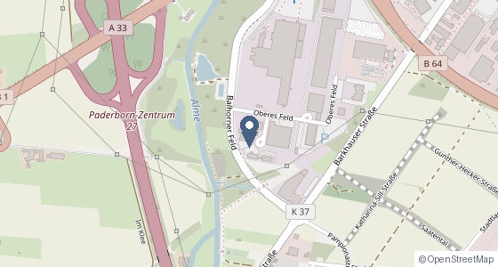 Karte: Oberes Feld 4, 33106 Paderborn
