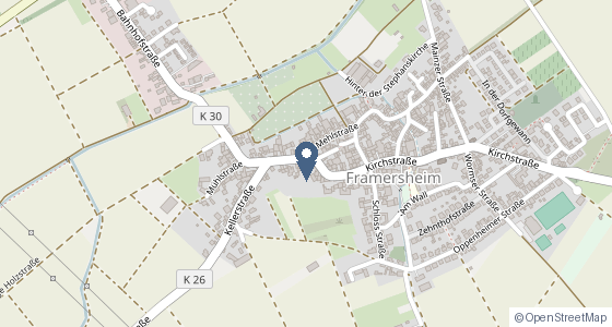 Karte: Bahnhofstraße 2, Framersheim