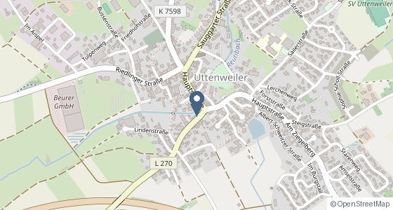 Karte: Hauptstraße 14, 88524 Uttenweiler